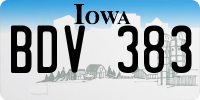 IA license plate BDV383