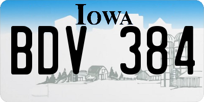 IA license plate BDV384