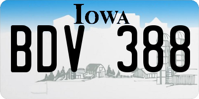 IA license plate BDV388