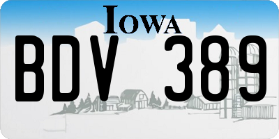 IA license plate BDV389