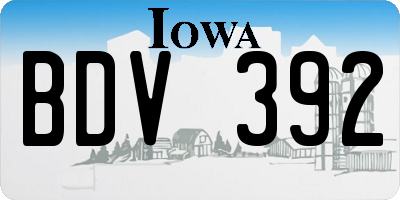 IA license plate BDV392