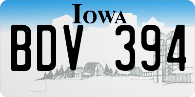 IA license plate BDV394