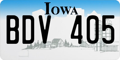 IA license plate BDV405