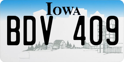 IA license plate BDV409