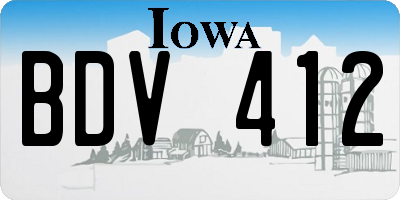 IA license plate BDV412
