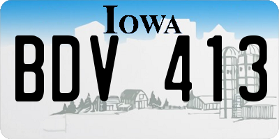 IA license plate BDV413