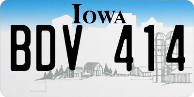 IA license plate BDV414