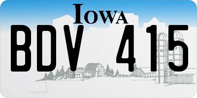 IA license plate BDV415