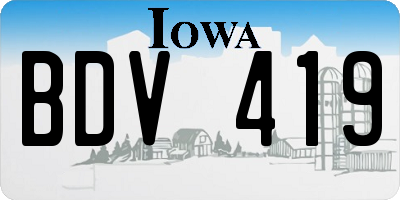IA license plate BDV419