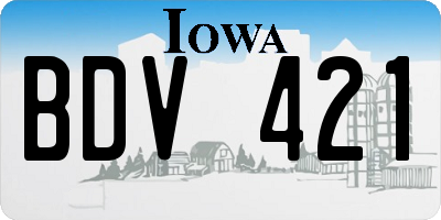 IA license plate BDV421