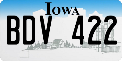 IA license plate BDV422