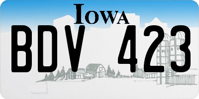 IA license plate BDV423