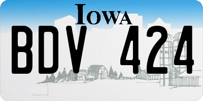 IA license plate BDV424