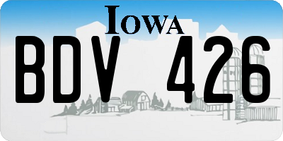 IA license plate BDV426