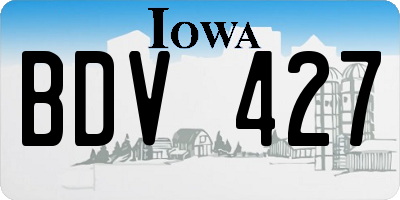 IA license plate BDV427