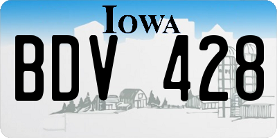 IA license plate BDV428