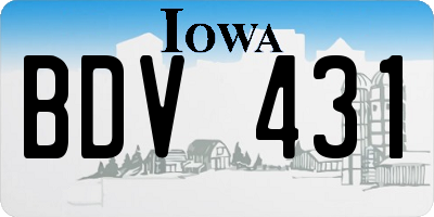 IA license plate BDV431