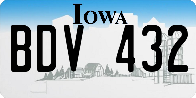 IA license plate BDV432