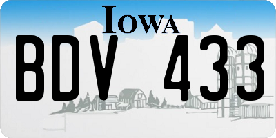 IA license plate BDV433