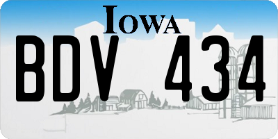 IA license plate BDV434