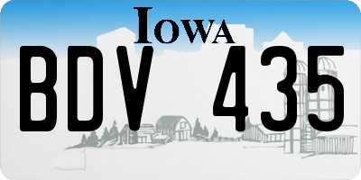 IA license plate BDV435