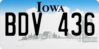 IA license plate BDV436