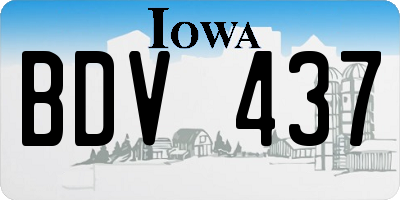 IA license plate BDV437