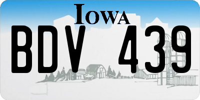 IA license plate BDV439