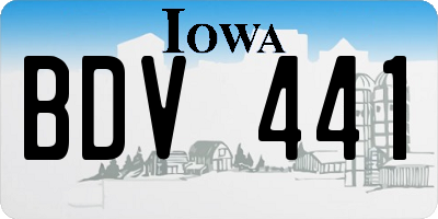 IA license plate BDV441