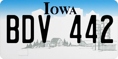 IA license plate BDV442
