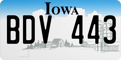 IA license plate BDV443
