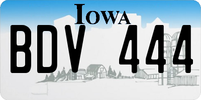 IA license plate BDV444