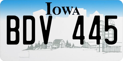 IA license plate BDV445
