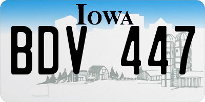 IA license plate BDV447