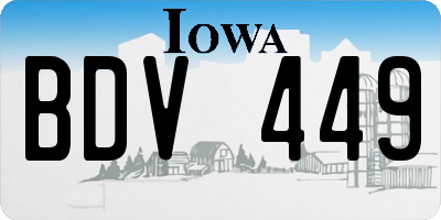IA license plate BDV449