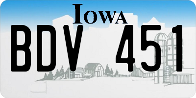 IA license plate BDV451