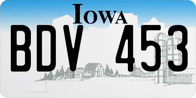 IA license plate BDV453