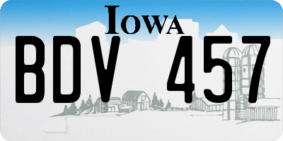 IA license plate BDV457