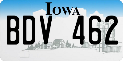 IA license plate BDV462