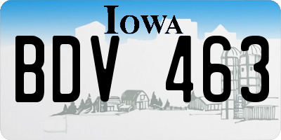IA license plate BDV463