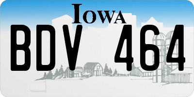 IA license plate BDV464