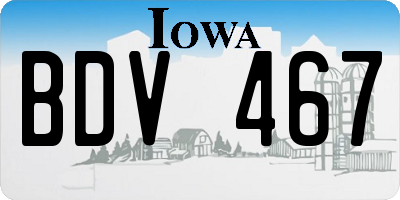 IA license plate BDV467
