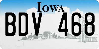 IA license plate BDV468