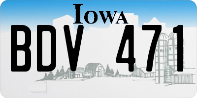 IA license plate BDV471