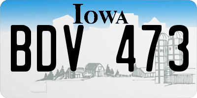 IA license plate BDV473