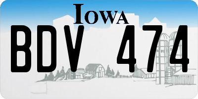IA license plate BDV474