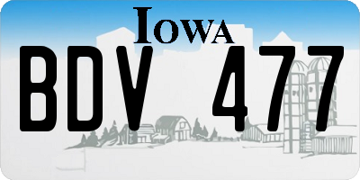 IA license plate BDV477