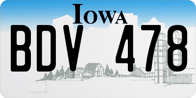 IA license plate BDV478