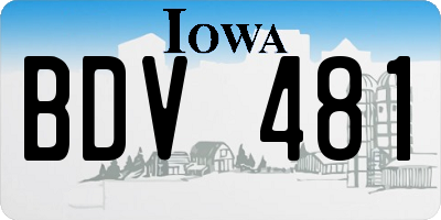 IA license plate BDV481