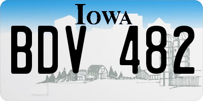 IA license plate BDV482